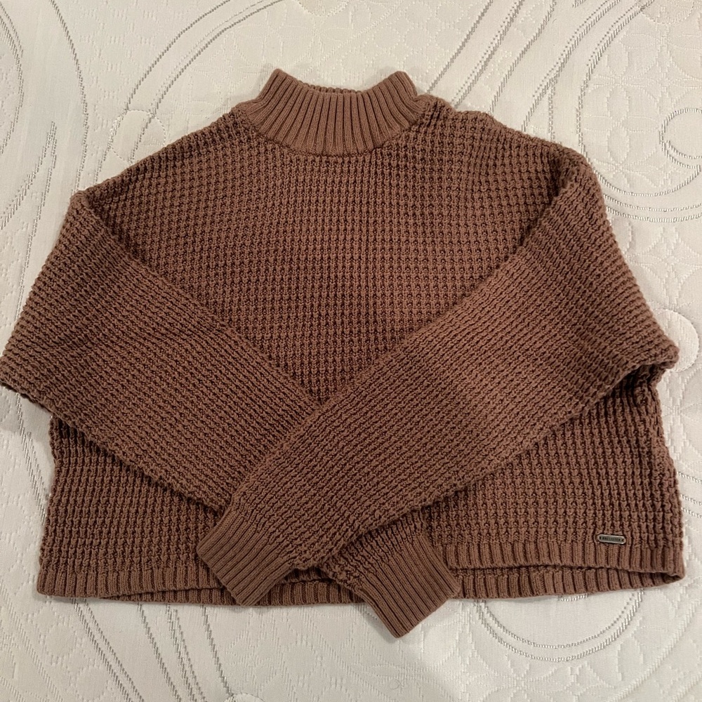 Hollister Brown Mockneck Sweater
